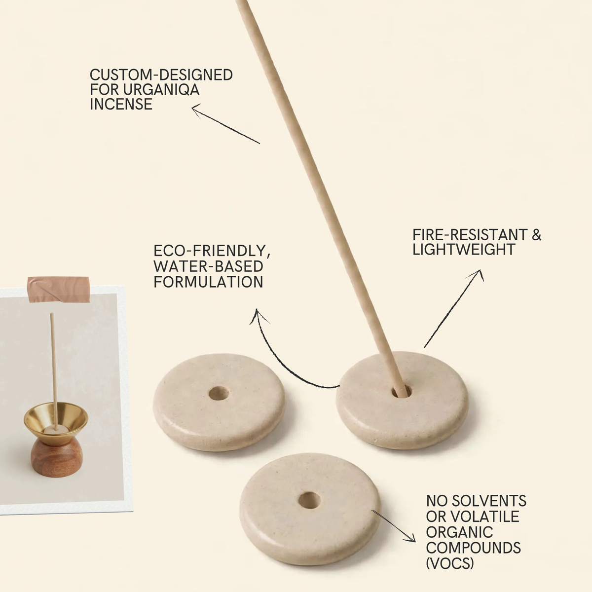 Urganiqa Handcrafted Jesmonite Incense Holder